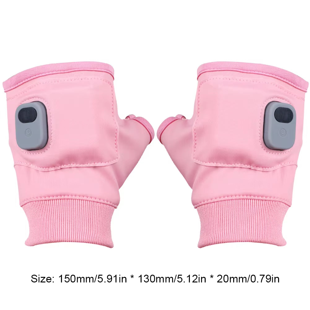 1PC Heating Gloves Rechargeable Winter Warm USB Electric Heated Gloves Fingerless Hand Warmer Thermal for Sports Skiing Gloves