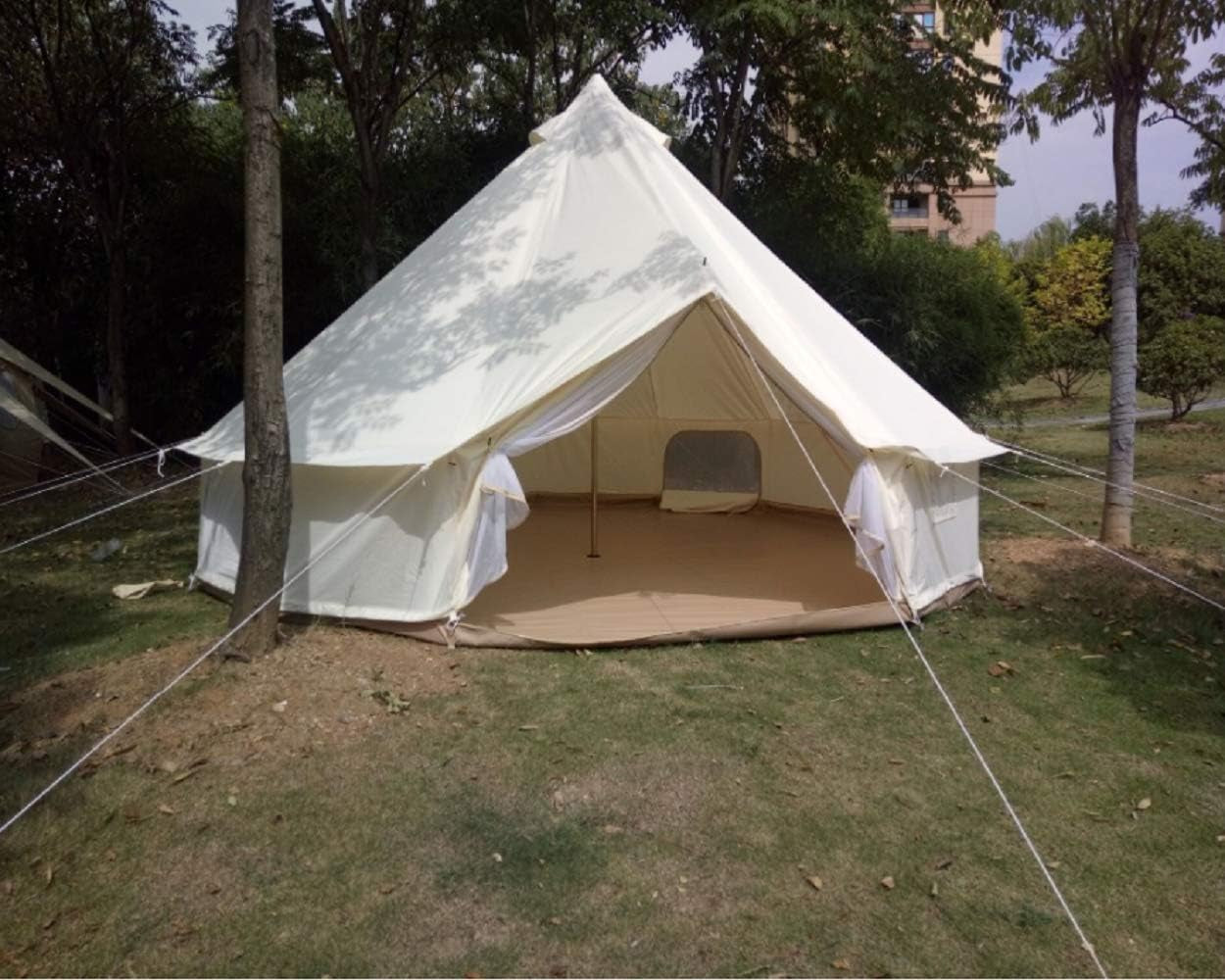 Luxury New Oxford Fabric Bell Tent with Stove Jack (Sidewall), Suitable for 4 Season Waterproof Family Outdoor Glamping Yurt Tent