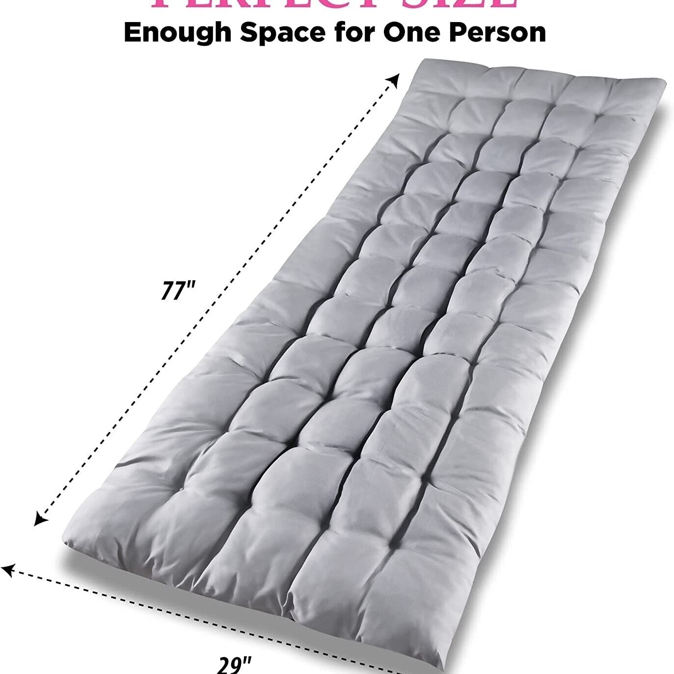 Zone Tech Outdoor Camping Cot Pads Mattress - Classic Gray Premium Quality