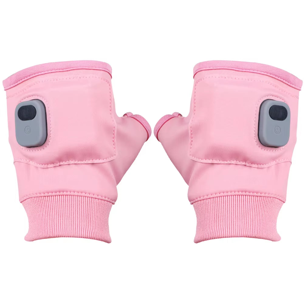 1PC Heating Gloves Rechargeable Winter Warm USB Electric Heated Gloves Fingerless Hand Warmer Thermal for Sports Skiing Gloves