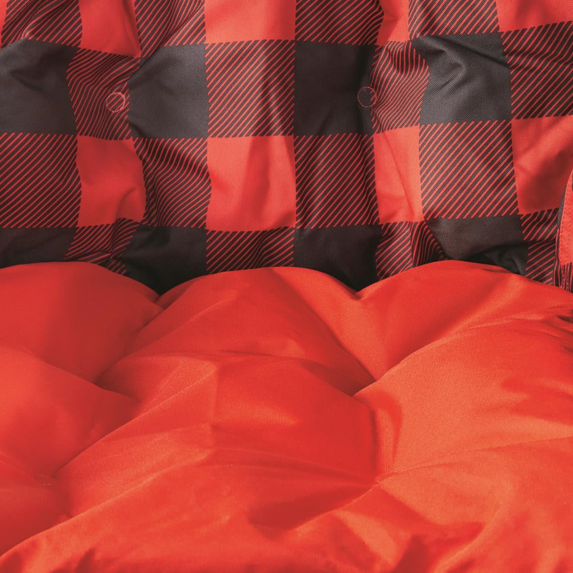 Oversized Club Camp Chair, 500-Lb. Capacity Red Plaid