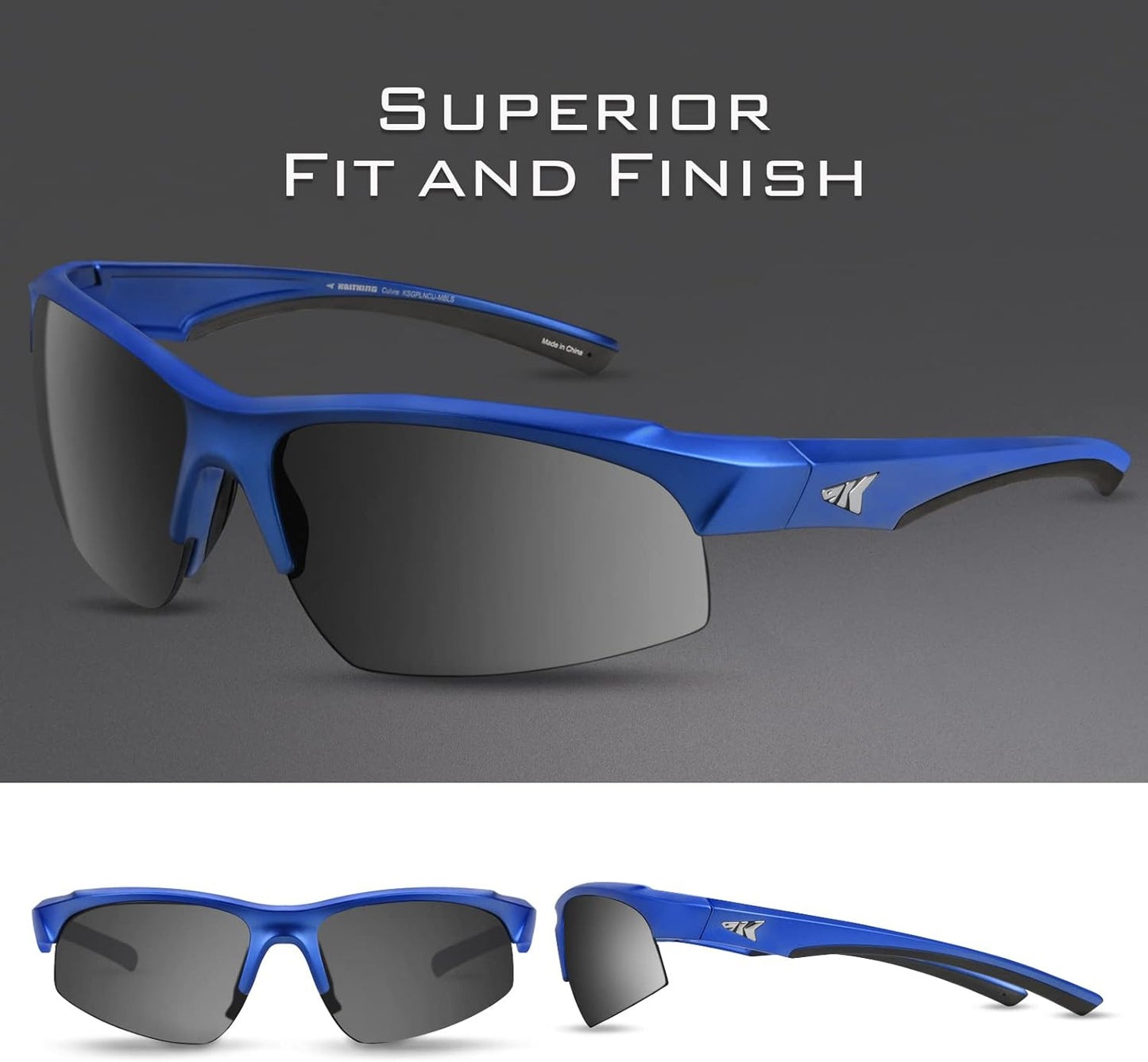 Cuivre Polarized Sport Sunglasses for Men and Women, Ideal for Driving Fishing Cycling and Running,Uv Protection