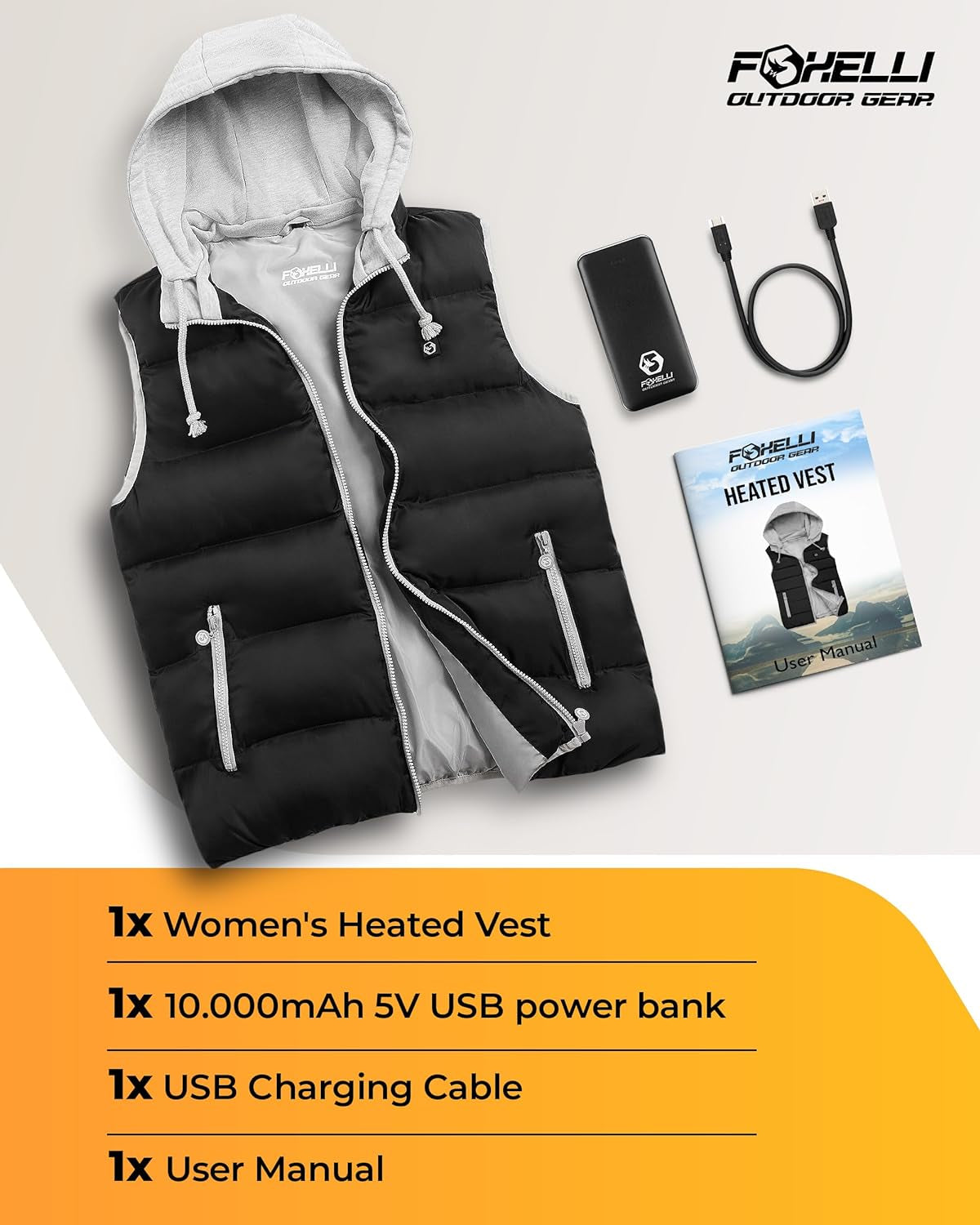 Women’S Lightweight Heated Vest with Battery Pack