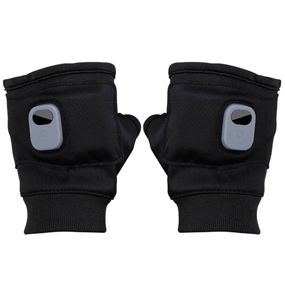 1PC Heating Gloves Rechargeable Winter Warm USB Electric Heated Gloves Fingerless Hand Warmer Thermal for Sports Skiing Gloves