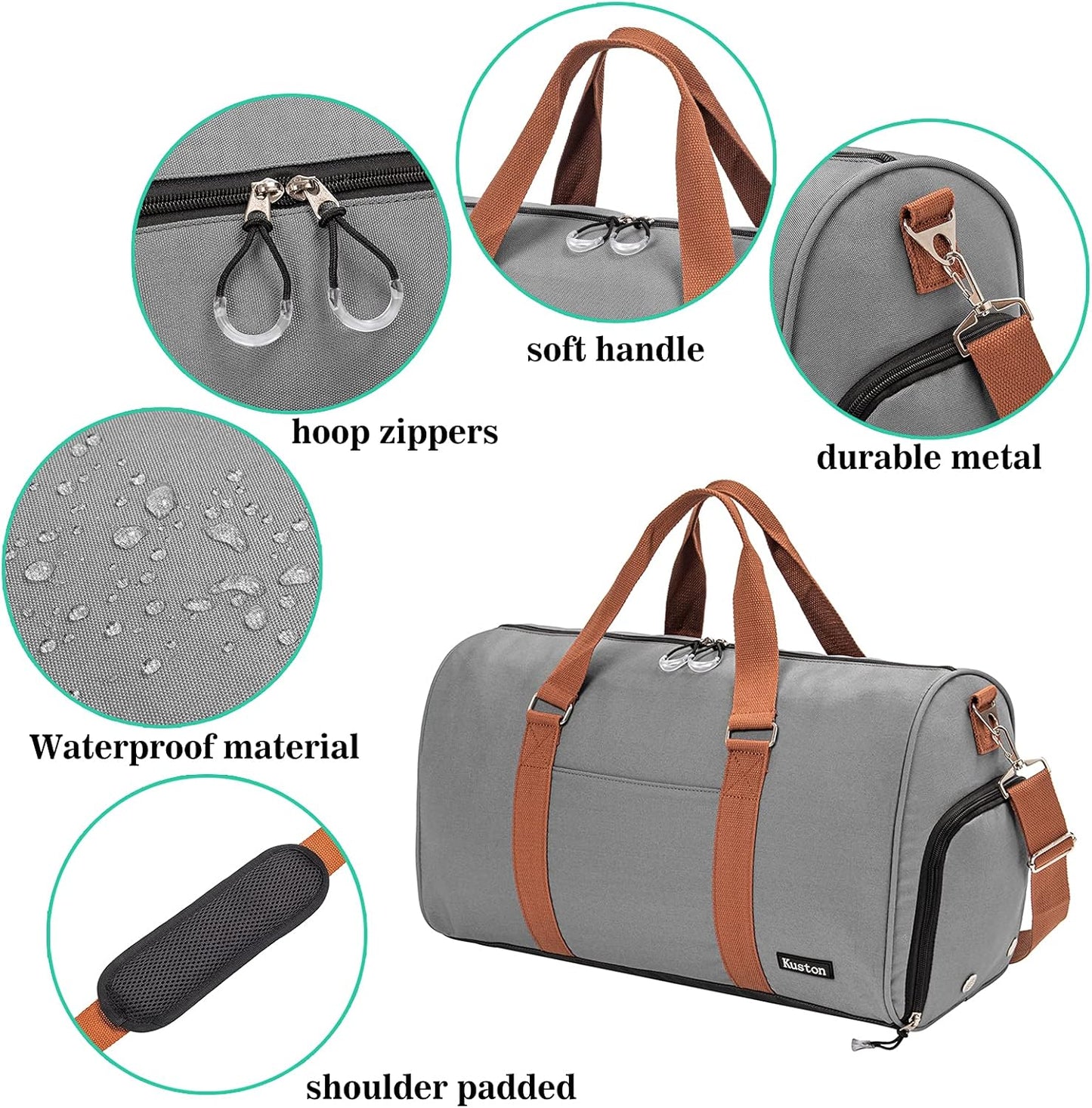 Sports Gym Bag with Shoe Compartment&Wet Pocket,Travel Duffel Bag,Weekend Bag,Workout Bag Suitable for Men and Women