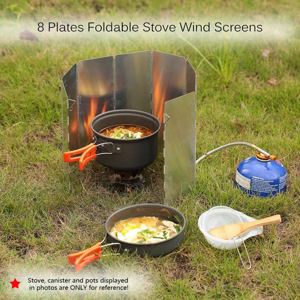 Outdoor Folding Windscreen Outdoor Stove Windproof Aluminum Alloy for Camping Camping Cookware (5)