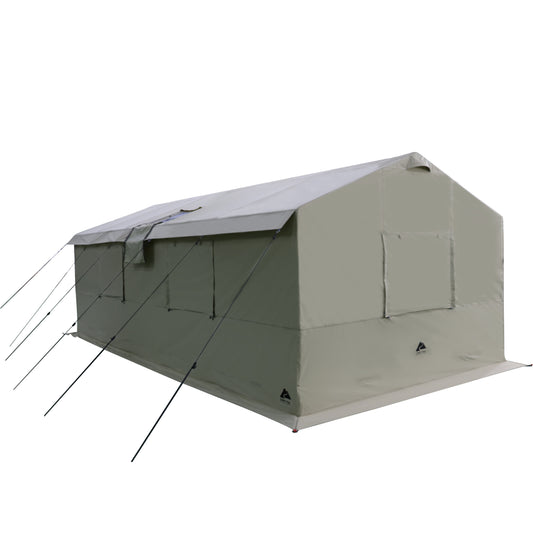 10-Person 20X10 Outdoor Wall Tent with Stove Jack, 1 Room, Beige