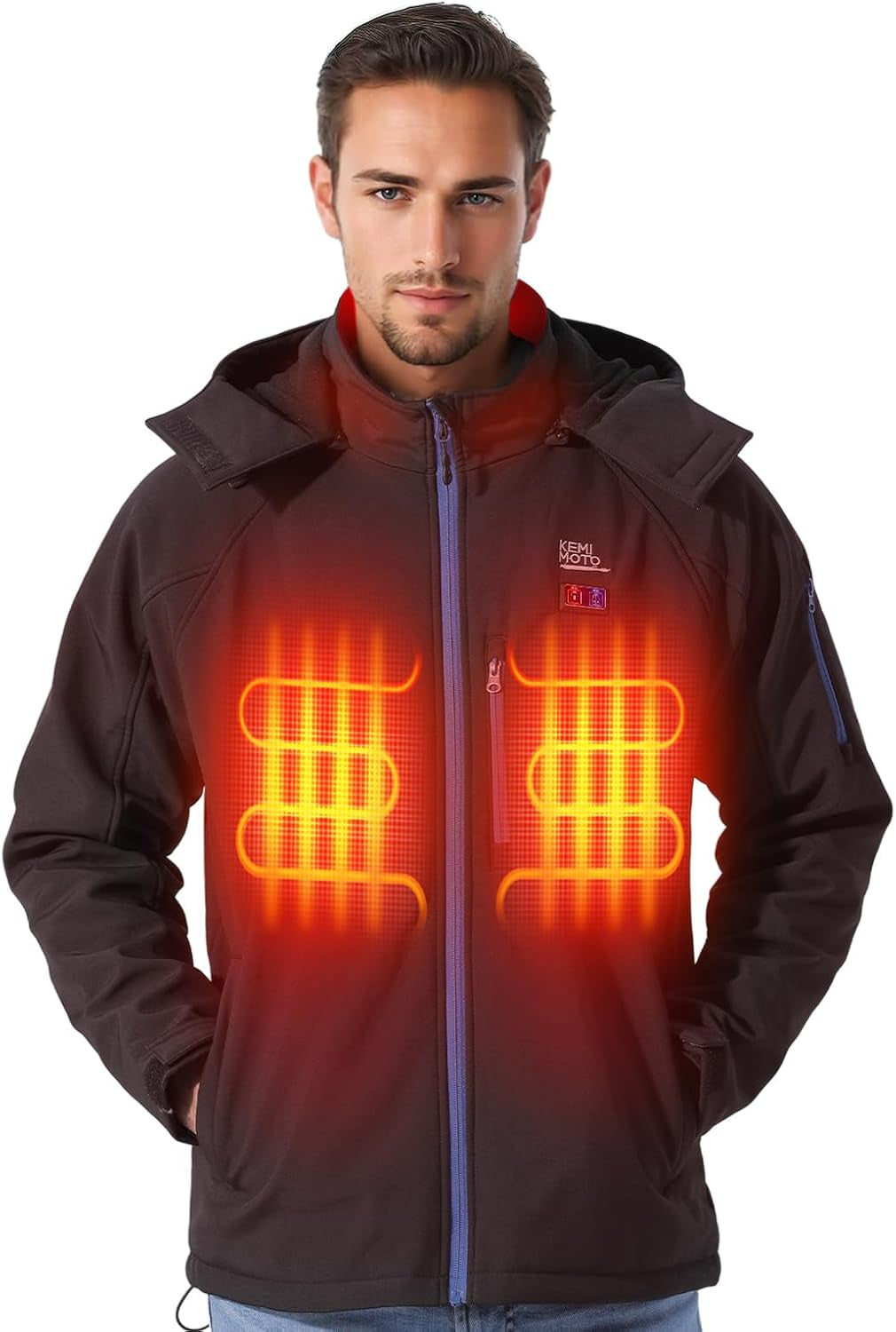 Heated Jackets with 9600Mah Battery Pack, Waterproof Winter Coat with Soft Shell, Electric Heating Coat for Outdoor