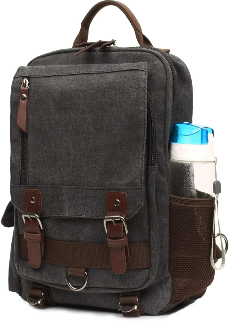 Canvas Cross Body Messenger Bag Shoulder Sling Backpack Travel Rucksack