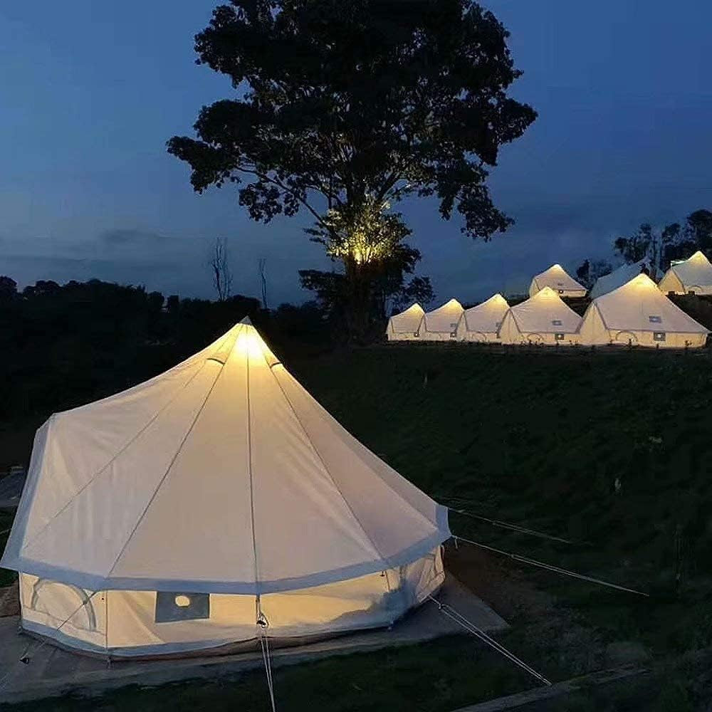 Luxury New Oxford Fabric Bell Tent with Stove Jack (Sidewall), Suitable for 4 Season Waterproof Family Outdoor Glamping Yurt Tent