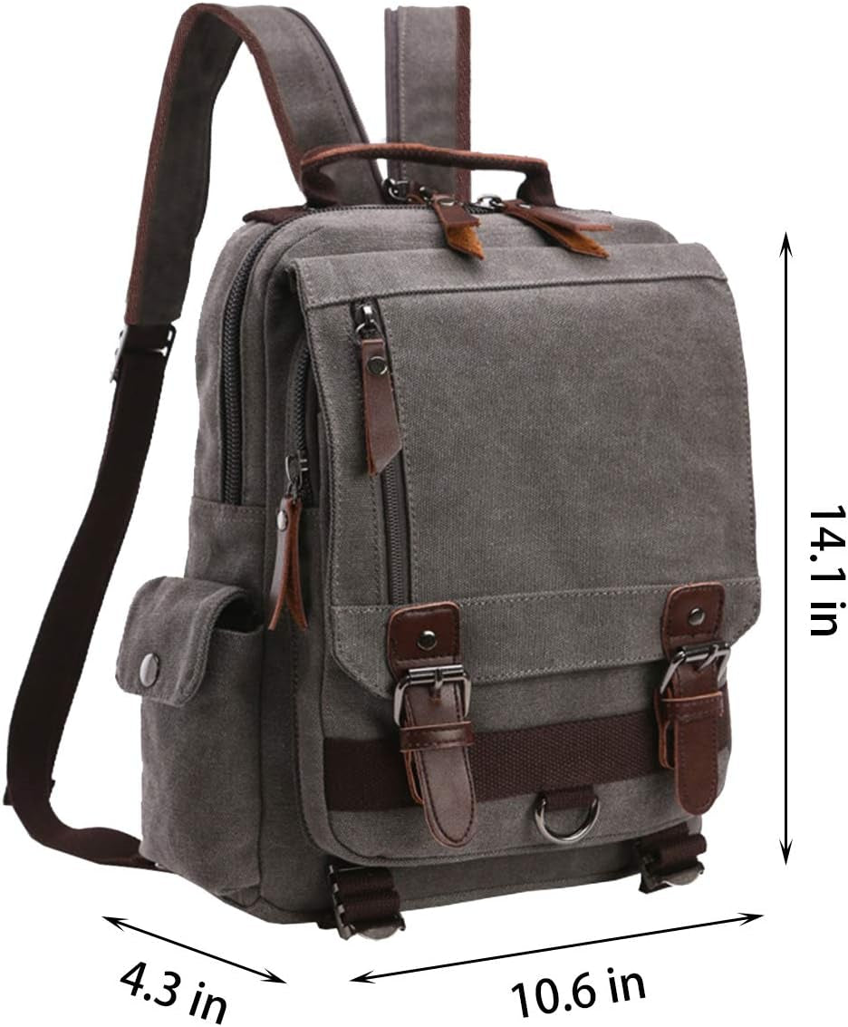 Canvas Cross Body Messenger Bag Shoulder Sling Backpack Travel Rucksack