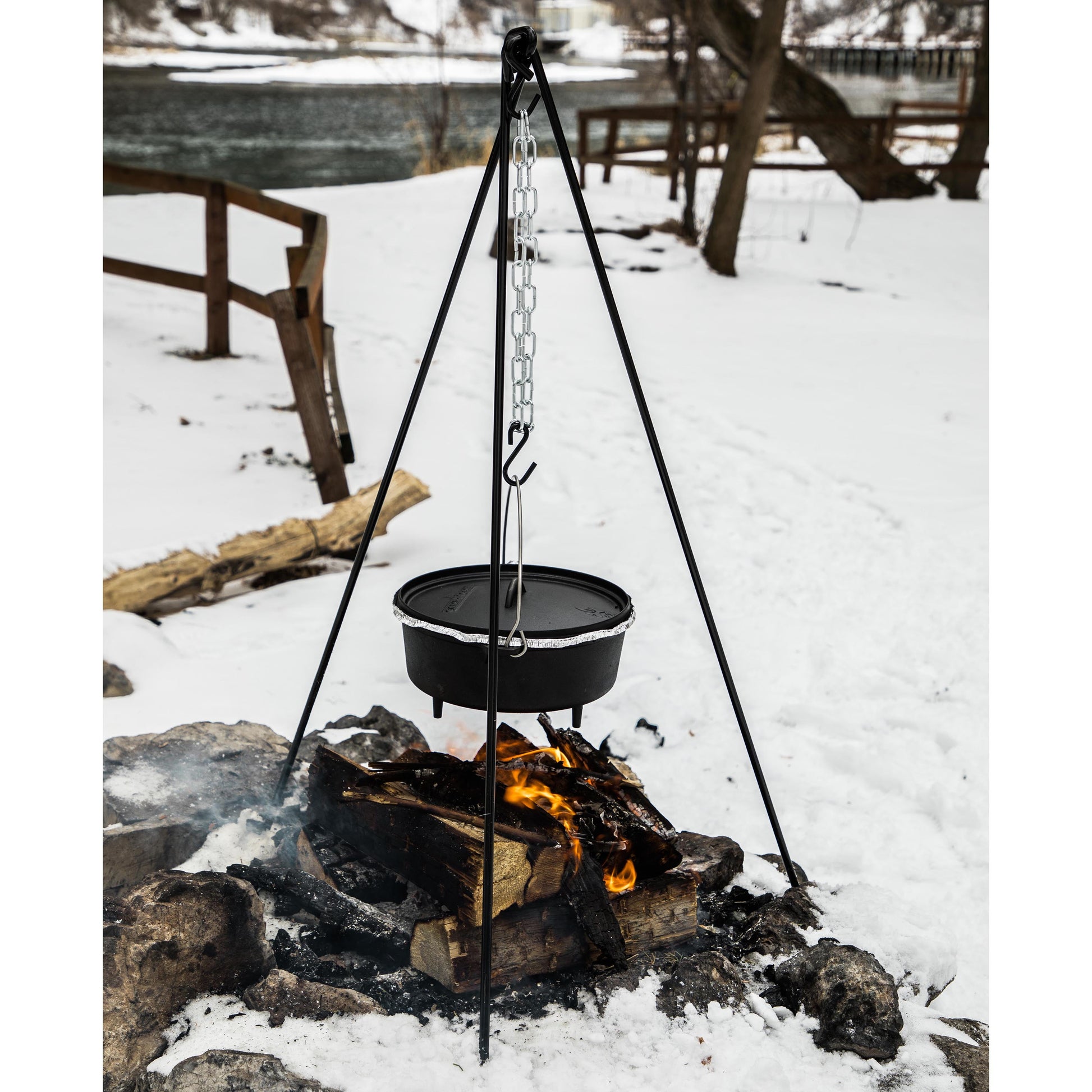 Dutch Oven 50" Tripod, Steel Chain for Hanging Cookware, TRIPOD50
