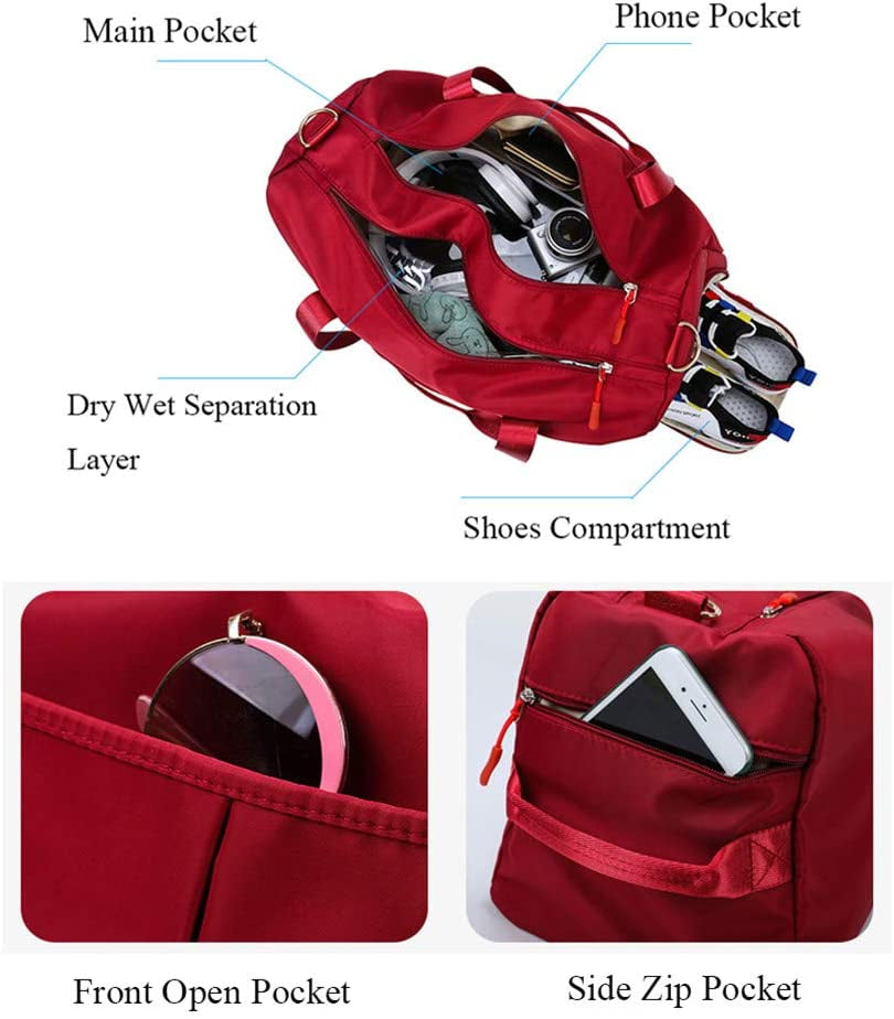 Sports Gym Bag for Women or Men Travel Duffel Bag with Wet Pocket and Shoes Compartment for Training Swim Yoga(Armygreen)