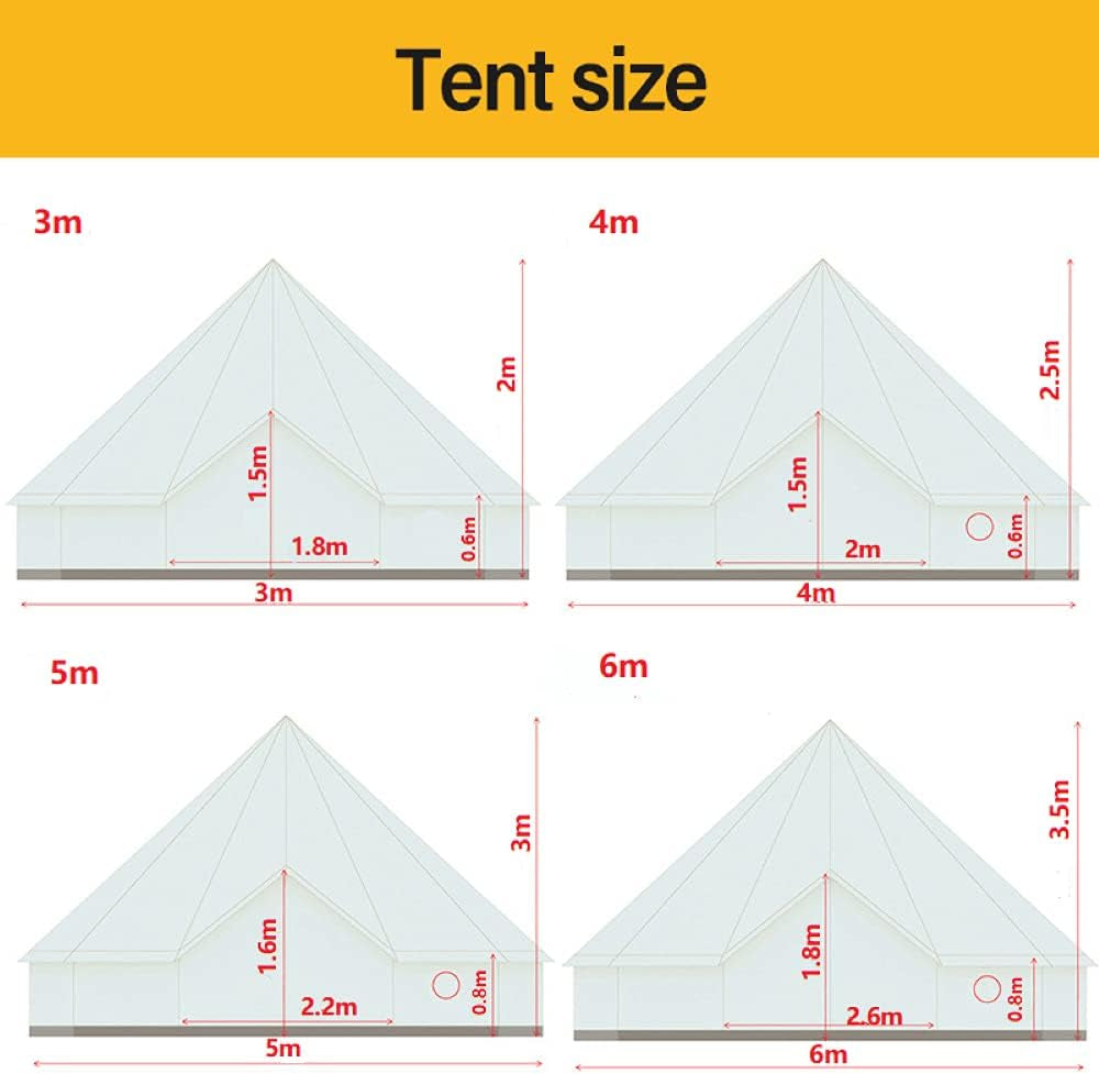 Luxury New Oxford Fabric Bell Tent with Stove Jack (Sidewall), Suitable for 4 Season Waterproof Family Outdoor Glamping Yurt Tent